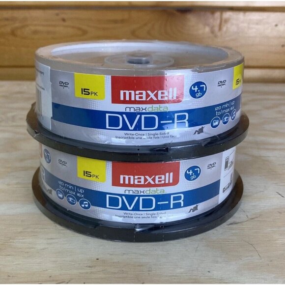 Maxell DVD-R 4.7GB Maxdata Write-Once, 16x Recordable Disc Lot Of 2 30 DVDs - Picture 1 of 3